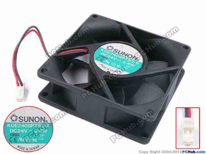 79771 SUNON KDE2408PTS3-6 Server - Square Fan sq80x80x25, w75x2x2, 24V 2.4W SUNON KDE2408PTS3-6 Server - Square Fan 