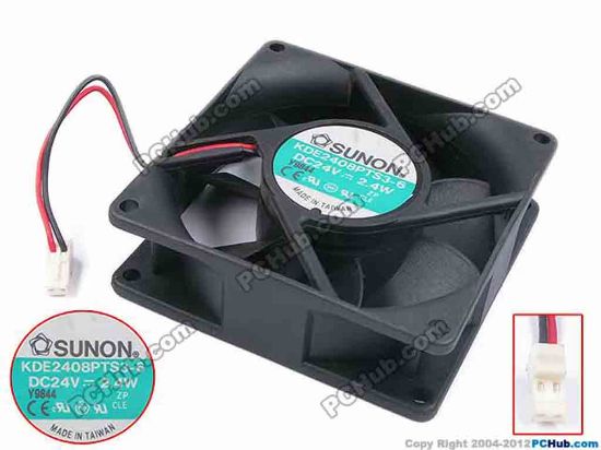 79771 SUNON KDE2408PTS3-6 Server - Square Fan sq80x80x25, w75x2x2, 24V 2.4W SUNON KDE2408PTS3-6 Server - Square Fan 