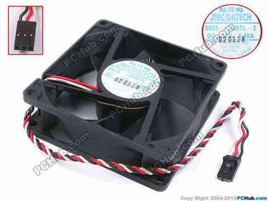 79813 JMC / DaTech 0825-12HBTL-2 Server - Square Fan sq80x80x25, w225x3x3, 12V 0.5A JMC / DaTech 0825-12HBTL-2 Server - Square Fan 