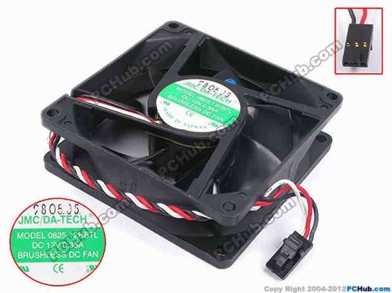 79817 JMC / DaTech 0825-12HBTL Server - Square Fan sq80x80x25, w140x3x3, 12V 0.35A JMC / DaTech 0825-12HBTL Server - Square Fan 