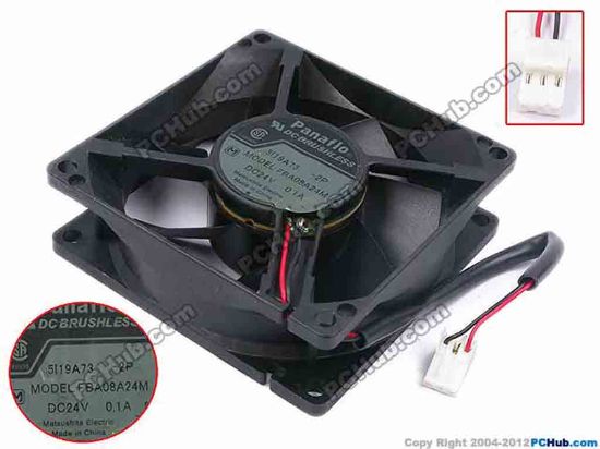 79847 Panasonic FBA08A24M Server - Square Fan -2P, sq80x80x25, w135x2x3, 24V 0.1A Panasonic FBA08A24M Server - Square Fan 