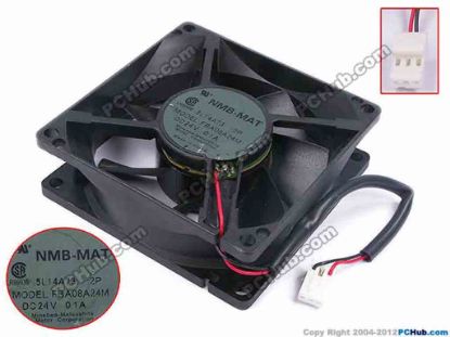 79854 NMB-MAT / Minebea FBA08A24M Server - Square Fan -2P, sq80x80x25, w135x2x3, 24V 0.1A NMB-MAT / Minebea FBA08A24M Server - Square Fan 