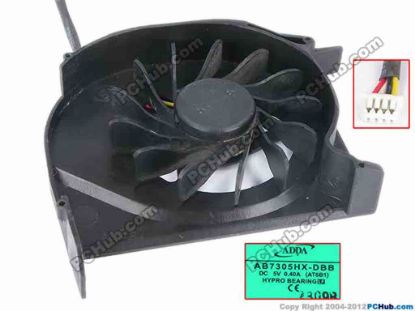 79883 ADDA AB7305HX-DBB Cooling Fan  AT6B1, w55x4x4, 5V 0.40A, Bare fan ADDA AB7305HX-DBB Cooling Fan  
