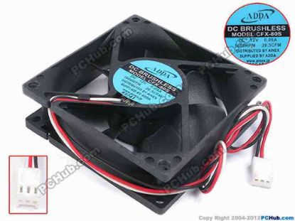80023 ADDA CFX-80S Server - Square Fan sq80x80x25, w300x3x3, 12V 0.09A ADDA CFX-80S Server - Square Fan 