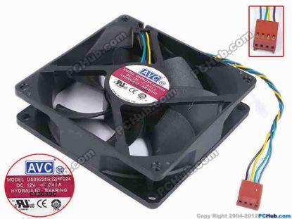 80104 AVC DS09225R12HP024 Server - Square Fan sq80x80x25, w160x4x4, 12V 0.41A AVC DS09225R12HP024 Server - Square Fan 
