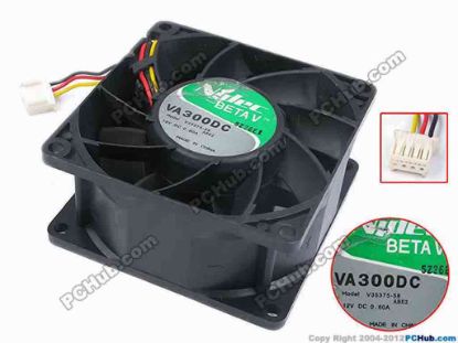 80233 Nidec V35375-58 Server - Square Fan ABE2, sq92x92x38, w45x3x4, 12V 0.6A Nidec V35375-58 Server - Square Fan 