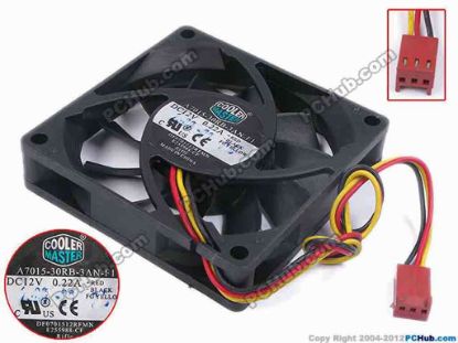 80253 Cooler Master DF0701512RFMN Server - Square Fan sq70x70x15, w205x3x3, 12V 0.22A Cooler Master DF0701512RFMN Server - Square Fan 