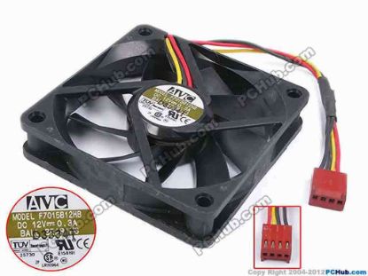 80271 AVC F7015B12HB Server - Square Fan sq70x70x15, w115x4x4, 12V 0.3A AVC F7015B12HB Server - Square Fan 