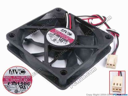 80312 AVC F7015R12MY Server - Square Fan sq70x70x15, w190x3x3, 12V 0.2A AVC F7015R12MY Server - Square Fan 