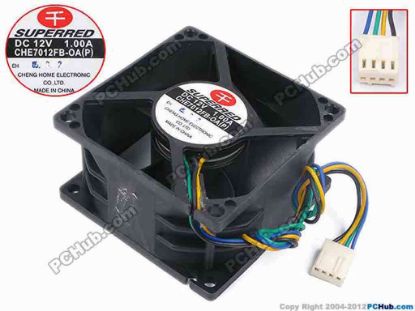 80422 Superred CHE7012FB-OA(P) Server - Square Fan sq70x70x38, w205x4x4, 12V 1A Superred CHE7012FB-OA(P) Server - Square Fan 