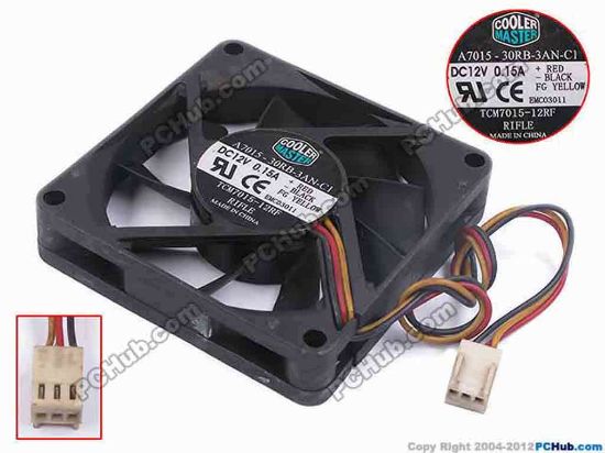 80440 Cooler Master TCM7015-12RF Server - Square Fan sq70x70x15, w195x3x3, 12V 0.15A Cooler Master TCM7015-12RF Server - Square Fan 