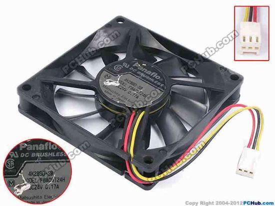 80458 Panasonic FBA08T24H Server - Square Fan -SB, sq80x80x15, w100x3x3, 24V 0.17A Panasonic FBA08T24H Server - Square Fan 0