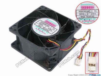 80466 MECHATRONICS MC8038E24B2 Server - Square Fan sq80x80x38, w170x3x3, 24V 0.5A MECHATRONICS MC8038E24B2 Server - Square Fan 