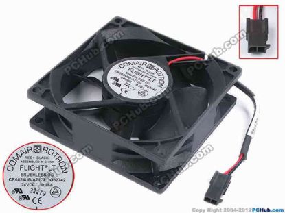 80472 Comair Rotron CR0824UB-A71GL Server - Square Fan O32742, sq80x80x25, w90x2x2, 24V 0.26A Comair Rotron CR0824UB-A71GL Server - Square Fan