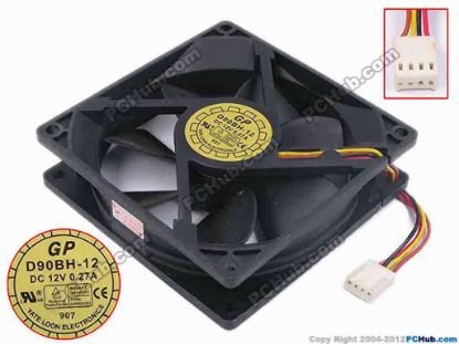 80474 Y.L FAN / Yate Loon D90BH-12 Server - Square Fan sq92x92x25, w45x4x4, 12V 0.27A Y.L FAN / Yate Loon D90BH-12 Server - Square Fan <br />
<br />