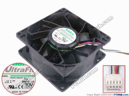 80518 Nidec V92E12BUA7-07 Server - Square Fan T35, sq92x92x38, w200x4x5, 12V 3.24A Nidec V92E12BUA7-07 Server - Square Fan 
