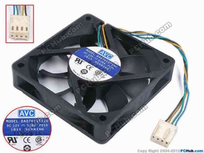 80521 AVC DA07015T12U Server - Square Fan P019, sq70x70x15, w120x4x4, 12V 0.7A AVC DA07015T12U Server - Square Fan 