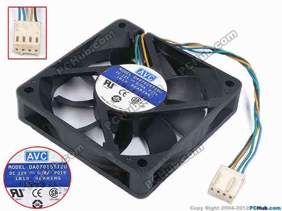 80521 AVC DA07015T12U Server - Square Fan P019, sq70x70x15, w120x4x4, 12V 0.7A AVC DA07015T12U Server - Square Fan 
