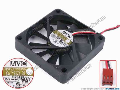 80529 AVC F7015B12U Server - Square Fan sq70x70x15, w95x3x3, 12V 0.4A AVC F7015B12U Server - Square Fan 
