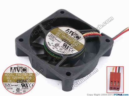 80577 AVC F6015B12M Server - Square Fan sq60x60x15, w165x3x3, 12V 0.15A AVC F6015B12M Server - Square Fan 