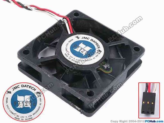 80612 JMC / DaTech 0615-12MBTL Server - Square Fan sq60x60x15, w150x3x3, 12V 0.12A JMC / DaTech 0615-12MBTL Server - Square Fan 