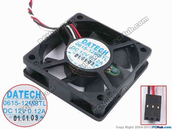 80613 JMC / DaTech 0615-12MBTL Server - Square Fan sq60x60x15, w140x3x3, 12V 0.12A JMC / DaTech 0615-12MBTL Server - Square Fan 