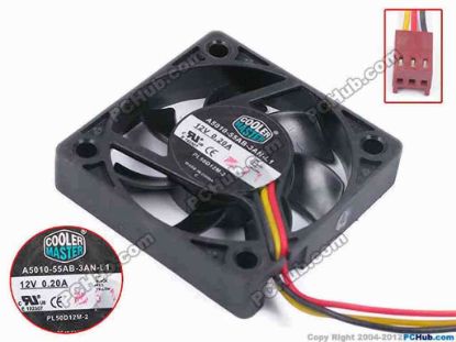 80676 Cooler Master PL50B12M Server - Square Fan sq50x50x10, w200x3x3, 12V 0.2A Cooler Master PL50B12M Server - Square Fan 