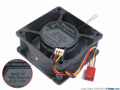 80713 Panasonic FBA06A12H Server - Square Fan -1BS, sq60x60x25, w125x3x3, 12V 0.22A Panasonic FBA06A12H Server - Square Fan 