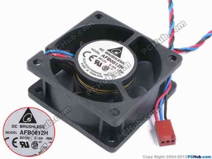 80724 Delta Electronics AFB0612H Server - Square Fan -R00, sq60x60x25, w305x3x3, 12V 0.15A Delta Electronics AFB0612H Server - Square Fan 