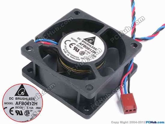 80724 Delta Electronics AFB0612H Server - Square Fan -R00, sq60x60x25, w305x3x3, 12V 0.15A Delta Electronics AFB0612H Server - Square Fan 
