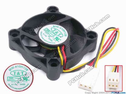80753 T&T MW-410H12B Server - Square Fan sq40x40x10, w90x3x3, 12V 0.11A T&T MW-410H12B Server - Square Fan