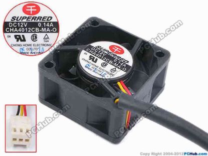 80793 Superred CHA4012CB-MA-O Server - Square Fan sq40x40x20, w55x3x3, 12V 0.14A Superred CHA4012CB-MA-O Server - Square Fan