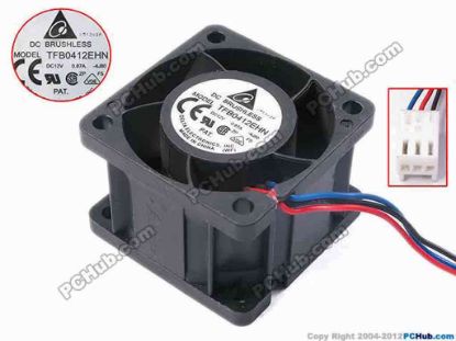 80865 Delta Electronics TFB0412EHN Server - Square Fan -4J80, sq40x40x28, w70x3x3, 12V 0.87A Delta Electronics TFB0412EHN Server - Square Fan 