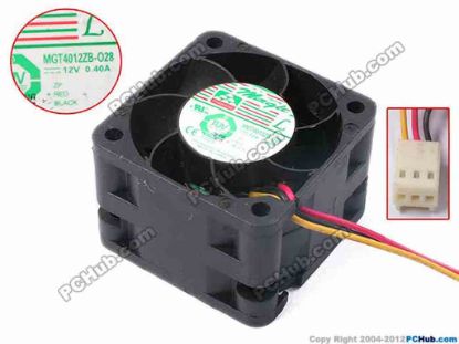 80873 Protechnic Magic MGT4012ZB-O28 Server - Square Fan sq40x40x28, w100x3x3, 12V 0.4A  Protechnic Magic MGT4012ZB-O28 Server - Square Fan 