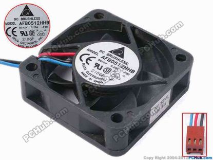 80895 Delta Electronics AFB0512HHB Server - Square Fan -F00, sq50x50x15, w265x3x3, 12V 0.2A Delta Electronics AFB0512HHB Server - Square Fan 