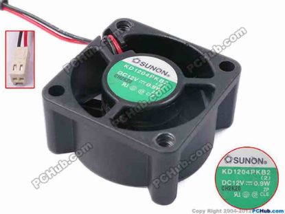 80899 SUNON KD1204PKB2 Server - Square Fan (2), sq40x40x20, w120x2x2, 12V 0.9W SUNON KD1204PKB2 Server - Square Fan 