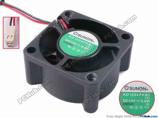80899 SUNON KD1204PKB2 Server - Square Fan (2), sq40x40x20, w120x2x2, 12V 0.9W SUNON KD1204PKB2 Server - Square Fan 