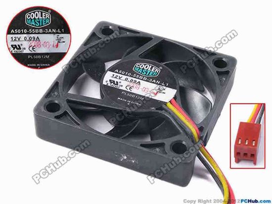 80946 Cooler Master PL50B12M Server - Square Fan sq50x50x10, w200x3x3, 12V 0.09A Cooler Master PL50B12M Server - Square Fan 