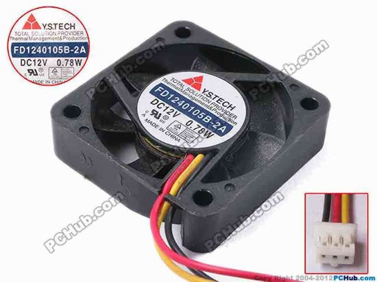 80950 Y.S TECH FD1240105B-2A Server - Square Fan sq40x40x10, w150x3x3, 12V 0.78W Y.S TECH FD1240105B-2A Server - Square Fan 