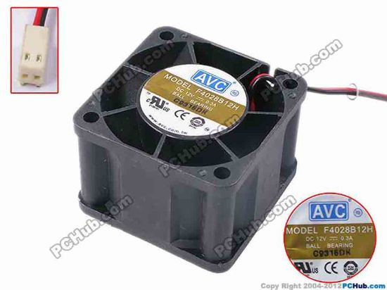 81005 AVC F4020B12H Server - Square Fan sq40x40x28, w190x2x2, 12V 0.3A AVC F4020B12H Server - Square Fan 