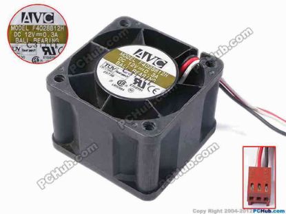 81037 AVC F4028B12H Server - Square Fan sq40x40x28, w290x3x3, 12V 0.3A AVC F4028B12H Server - Square Fan 