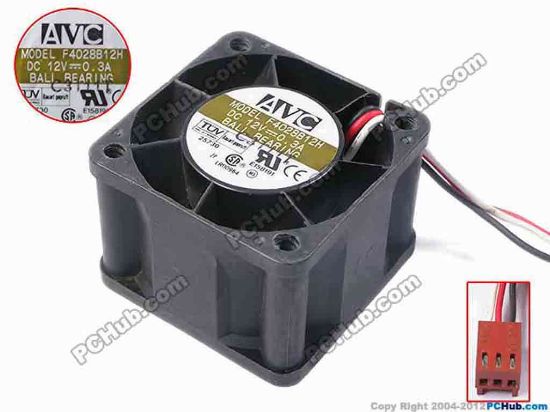 81037 AVC F4028B12H Server - Square Fan sq40x40x28, w290x3x3, 12V 0.3A AVC F4028B12H Server - Square Fan 