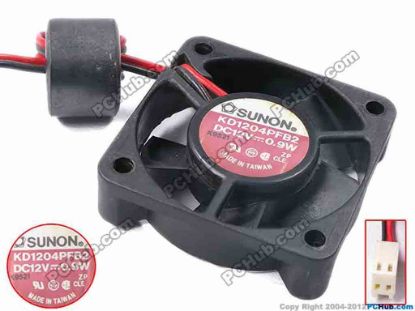 81062 SUNON KD1204PFB2 Server - Square Fan sq40x40x10, w90x2x2, 12V 0.9W SUNON KD1204PFB2 Server - Square Fan 