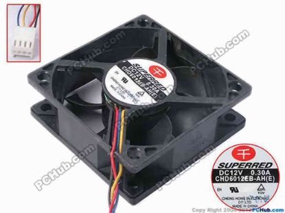 81075 Superred CHD6012EB-AH Server - Square Fan E, sq60x60x20, w85x4x4, 12V 0.3A Superred CHD6012EB-AH Server - Square Fan 