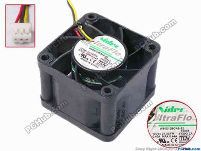 81078 Nidec W40S12BGA5-52 Server - Square Fan T03A1, sq40x40x28, w70x3x3, 12V 0.4~0.44A Nidec W40S12BGA5-52 Server - Square Fan 