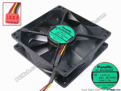 81083 Panasonic FBM-09A24H Server - Square Fan -SA, sq92x92x25, w190x3x3, 24V 0.13A Panasonic FBM-09A24H Server - Square Fan 