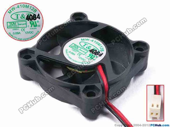 81087 T&T MW-410M12B Server - Square Fan sq40x40x10, w60x2x2, 12V 0.09A T&T MW-410M12B Server - Square Fan 