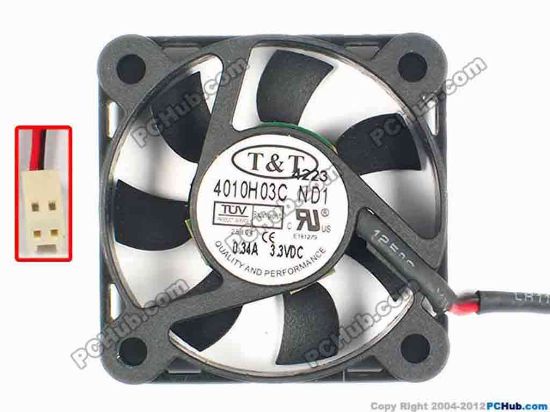 81113 T&T 4010H03C Server - Square Fan ND1, sq40x10, w200x2x2, 3.3V 0.34A T&T 4010H03C Server - Square Fan 