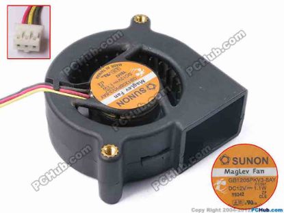 81120 SUNON GB1205PKV3-8AY Server - Blower Fan  F.C397, bw50x50x20, w45x3x3, 12V 1.1W SUNON GB1205PKV3-8AY Server - Blower Fan 