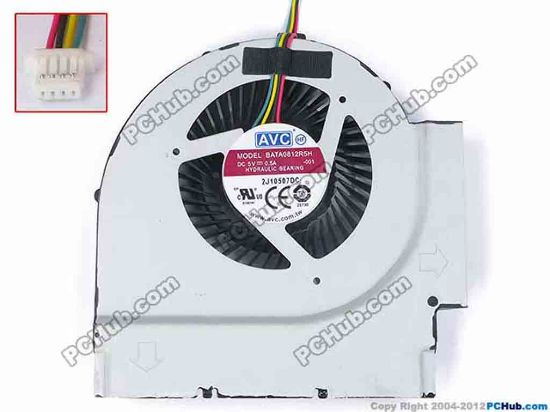 81126 AVC BATA0812R5H Cooling Fan  -001, w30x4x4, 5V 0.5A, Bare fan AVC BATA0812R5H Cooling Fan  